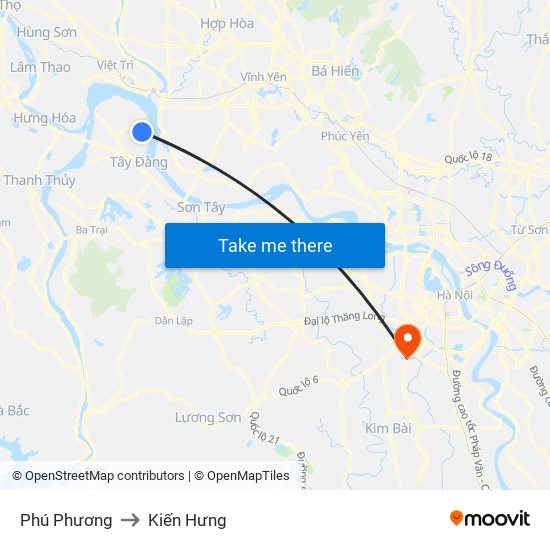 Phú Phương to Kiến Hưng map