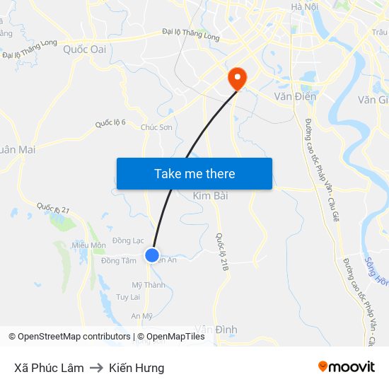 Xã Phúc Lâm to Kiến Hưng map