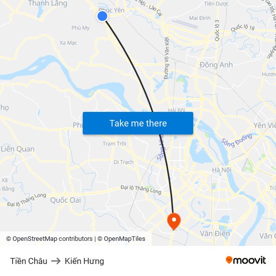 Tiền Châu to Kiến Hưng map