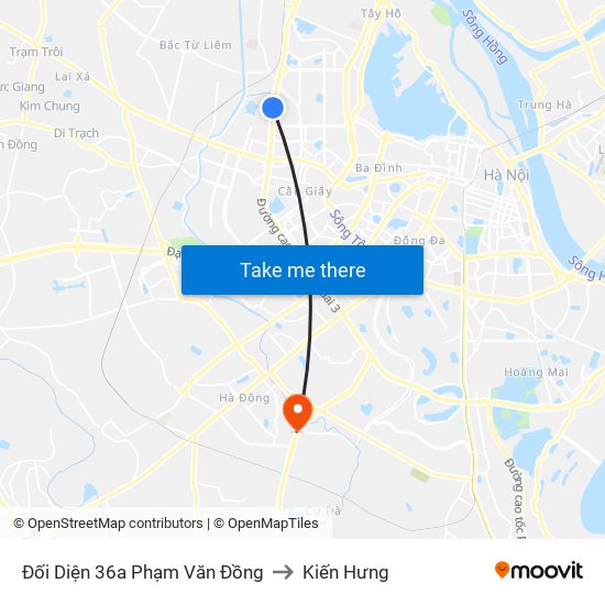 Đối Diện 36a Phạm Văn Đồng to Kiến Hưng map