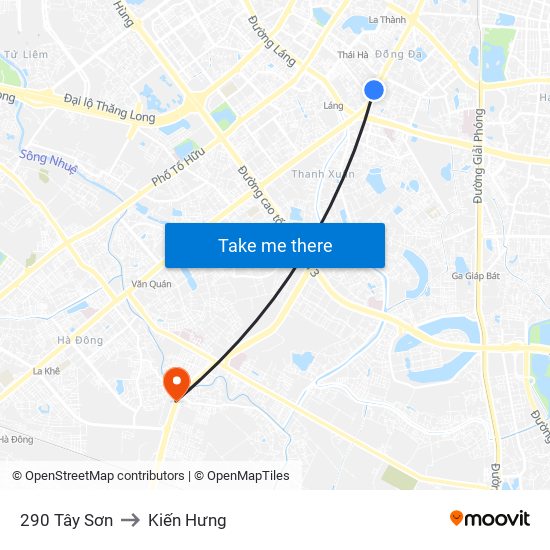 290 Tây Sơn to Kiến Hưng map