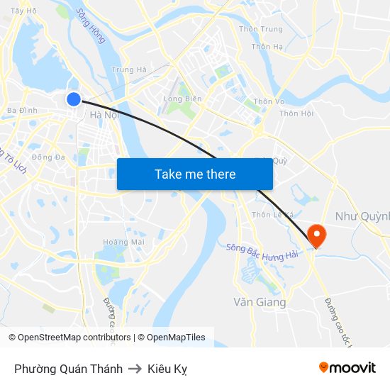 Phường Quán Thánh to Kiêu Kỵ map