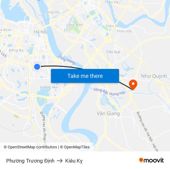 Phường Trương Định to Kiêu Kỵ map