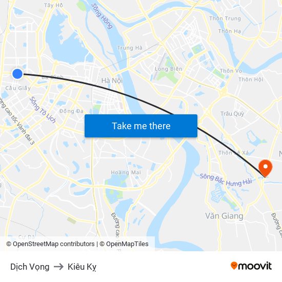 Dịch Vọng to Kiêu Kỵ map