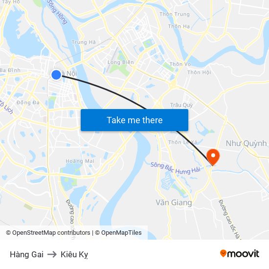 Hàng Gai to Kiêu Kỵ map