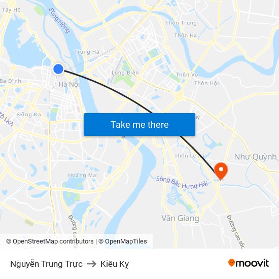 Nguyễn Trung Trực to Kiêu Kỵ map