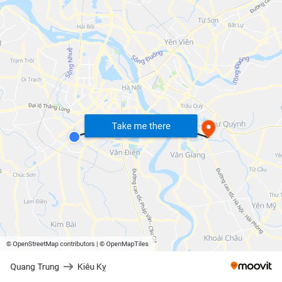 Quang Trung to Kiêu Kỵ map