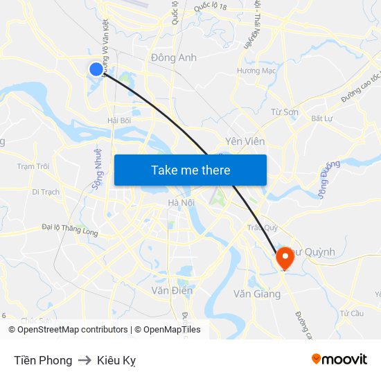 Tiền Phong to Kiêu Kỵ map