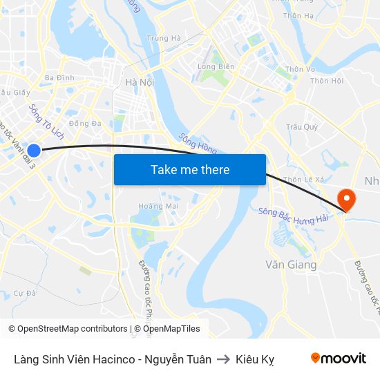 Làng Sinh Viên Hacinco - Nguyễn Tuân to Kiêu Kỵ map