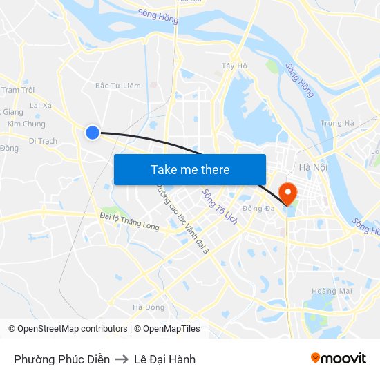 Phường Phúc Diễn to Lê Đại Hành map