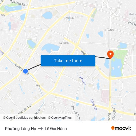 Phường Láng Hạ to Lê Đại Hành map