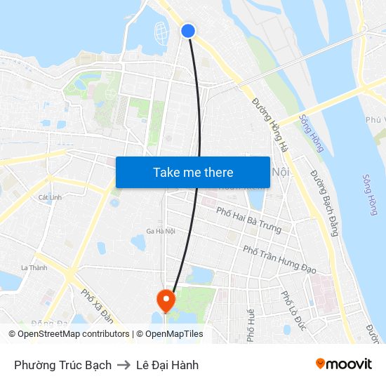 Phường Trúc Bạch to Lê Đại Hành map