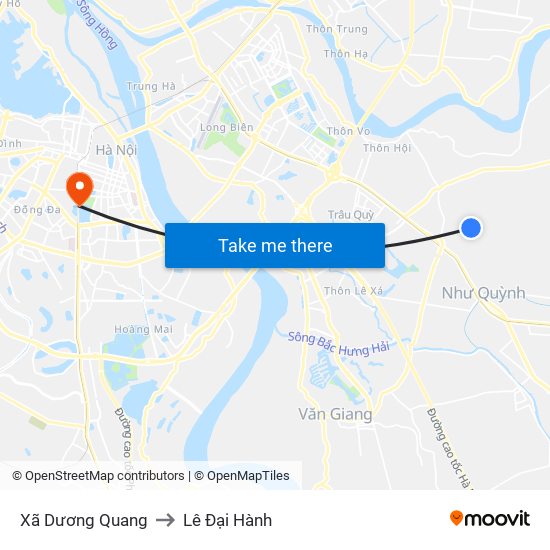 Xã Dương Quang to Lê Đại Hành map