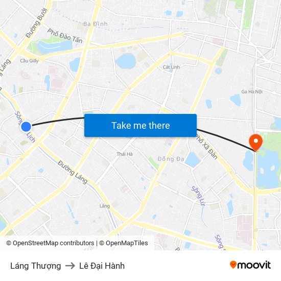 Láng Thượng to Lê Đại Hành map