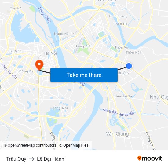 Trâu Quỳ to Lê Đại Hành map