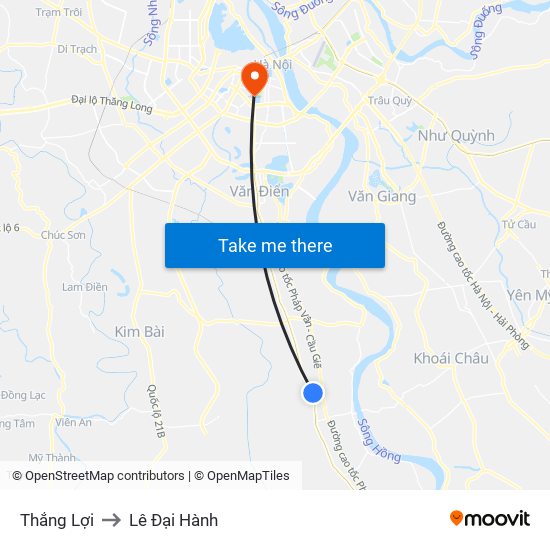 Thắng Lợi to Lê Đại Hành map