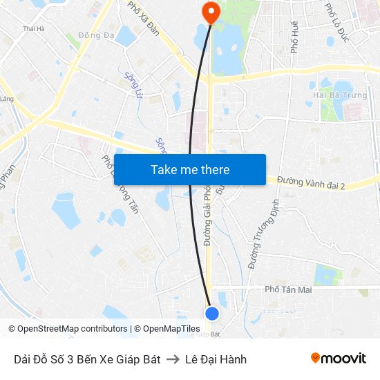 Dải Đỗ Số 3 Bến Xe Giáp Bát to Lê Đại Hành map