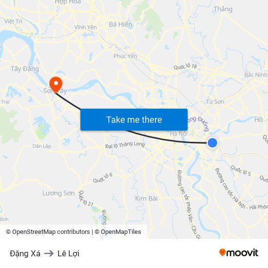 Đặng Xá to Lê Lợi map