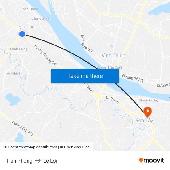 Tiên Phong to Lê Lợi map