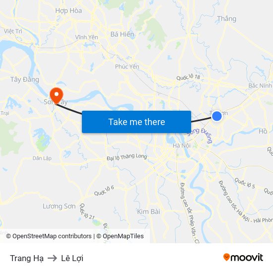 Trang Hạ to Lê Lợi map