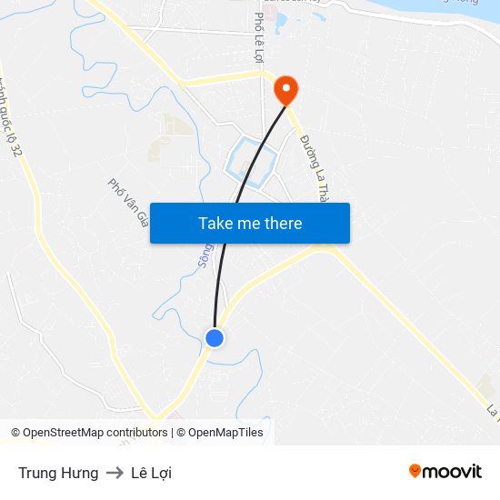 Trung Hưng to Lê Lợi map