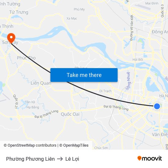 Phường Phương Liên to Lê Lợi map