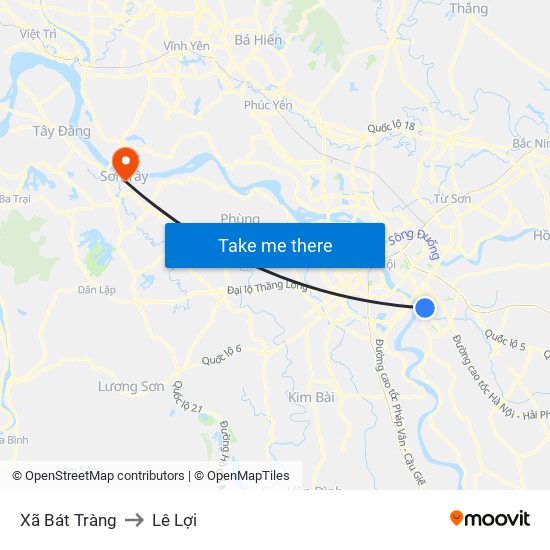 Xã Bát Tràng to Lê Lợi map