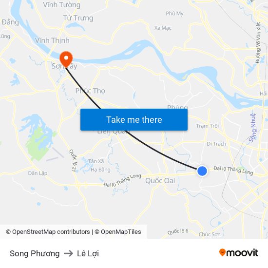 Song Phương to Lê Lợi map