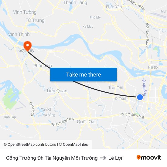 Cổng Trường Đh Tài Nguyên Môi Trường to Lê Lợi map