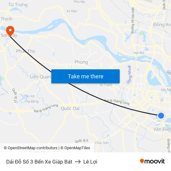 Dải Đỗ Số 3 Bến Xe Giáp Bát to Lê Lợi map