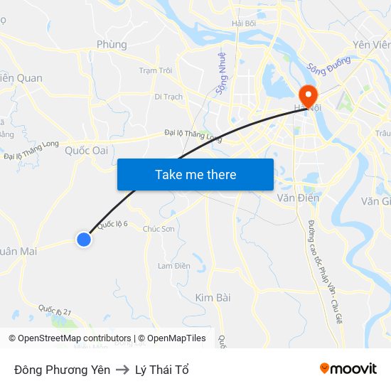 Đông Phương Yên to Lý Thái Tổ map