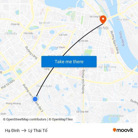 Hạ Đình to Lý Thái Tổ map