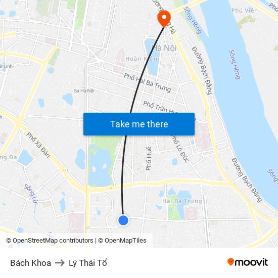 Bách Khoa to Lý Thái Tổ map