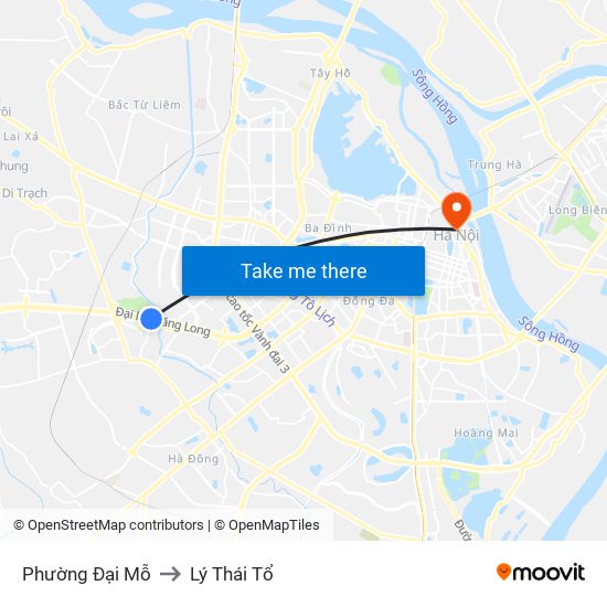 Phường Đại Mỗ to Lý Thái Tổ map