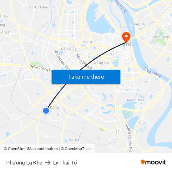 Phường La Khê to Lý Thái Tổ map