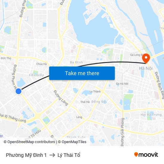 Phường Mỹ Đình 1 to Lý Thái Tổ map