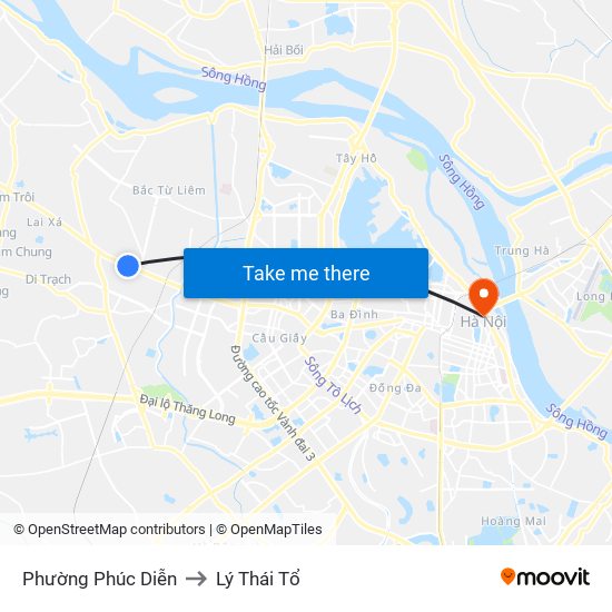 Phường Phúc Diễn to Lý Thái Tổ map