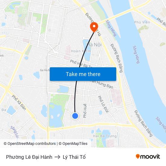 Phường Lê Đại Hành to Lý Thái Tổ map