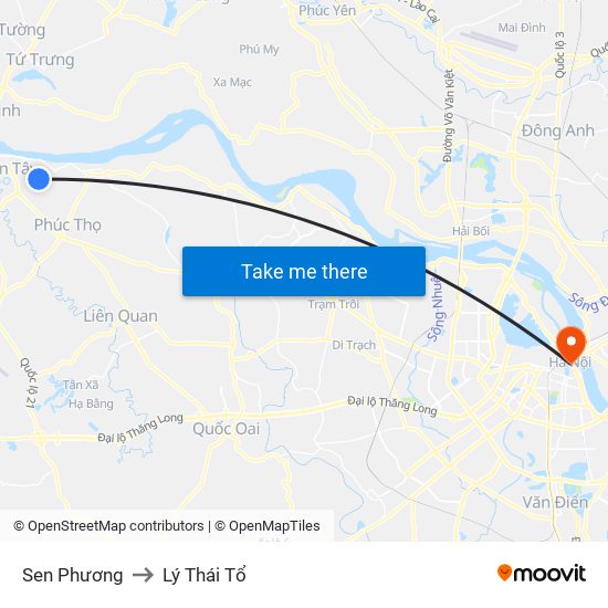 Sen Phương to Lý Thái Tổ map