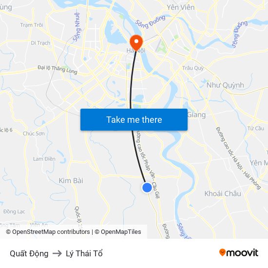 Quất Động to Lý Thái Tổ map