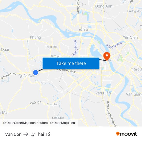 Vân Côn to Lý Thái Tổ map