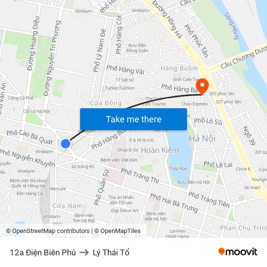 12a Điện Biên Phủ to Lý Thái Tổ map