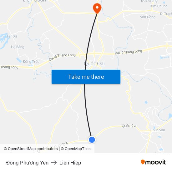 Đông Phương Yên to Liên Hiệp map