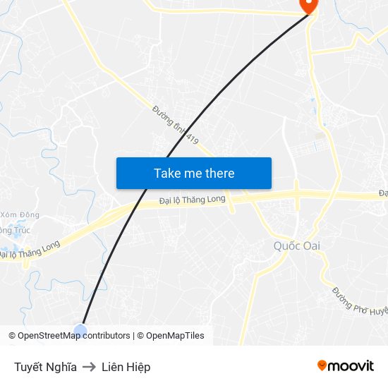 Tuyết Nghĩa to Liên Hiệp map