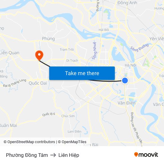 Phường Đồng Tâm to Liên Hiệp map