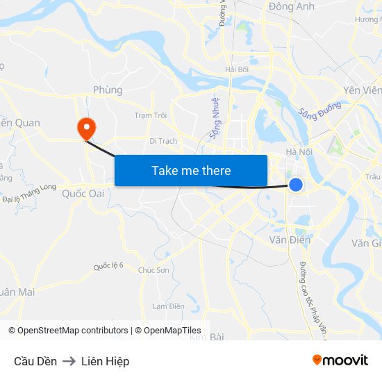 Cầu Dền to Liên Hiệp map