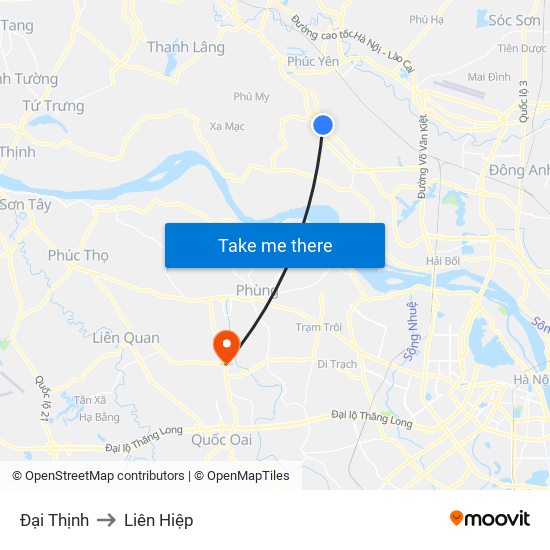 Đại Thịnh to Liên Hiệp map