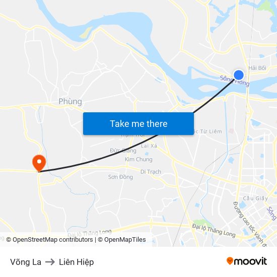 Võng La to Liên Hiệp map