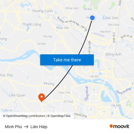Minh Phú to Liên Hiệp map