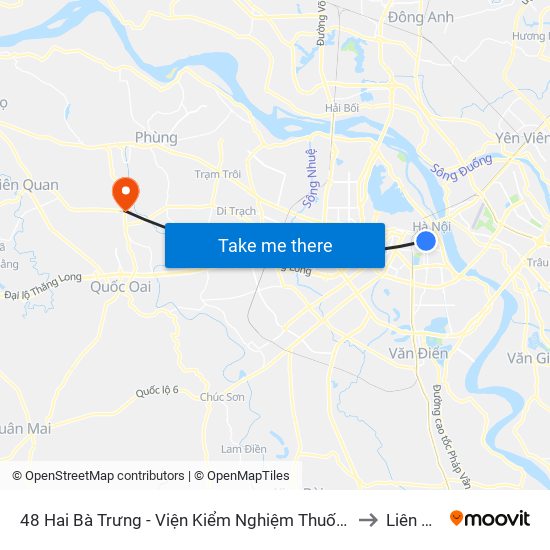 48 Hai Bà Trưng - Viện Kiểm Nghiệm Thuốc Trung Ương to Liên Hiệp map